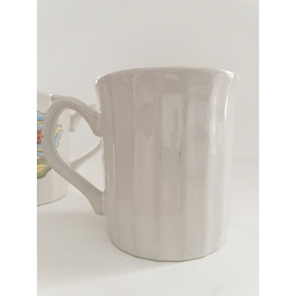 Set Of 2 Vintage Floral Ceramic Mugs With Handle Retro Bright 70s - Picture 9 of 12